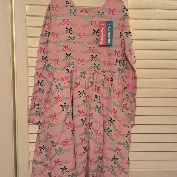 Ruffle Butts HOLIDAY CHRISTMAS SPARKLE PINK TINSEL TIDINGS TWIRL DRESS 10 NWT - Picture 4 of 6